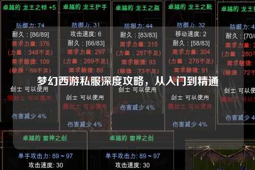 夢(mèng)幻西游私服深度攻略，從入門(mén)到精通